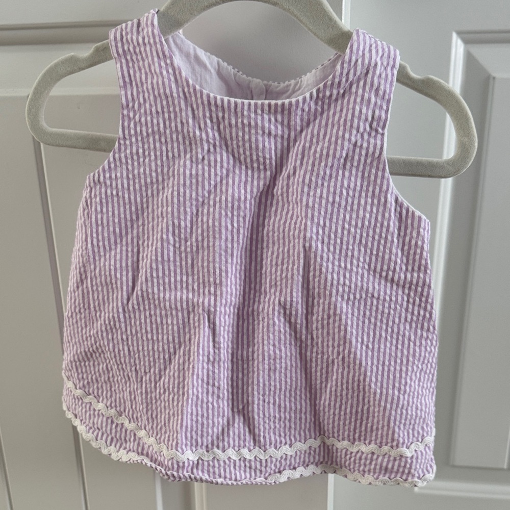 Ruffle Butts Purple Striped Kids Swing top and shorts